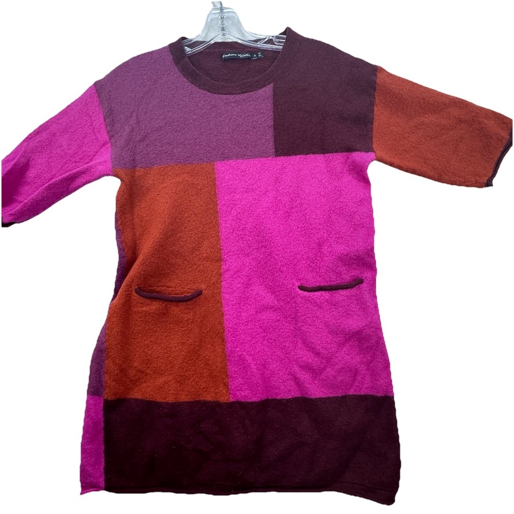 Gudrun Sjoden Organic Wool Abstract Artsy Art to Wear‎ Lagenlook Tunic Top Small
